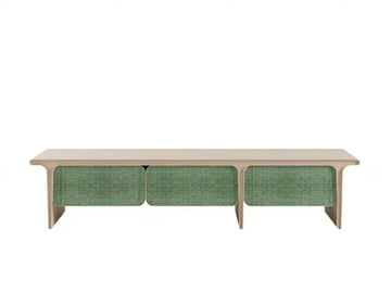 SELIMA - Sideboard with hinged doors in ash and hemp by Paolo Castelli - view 3
